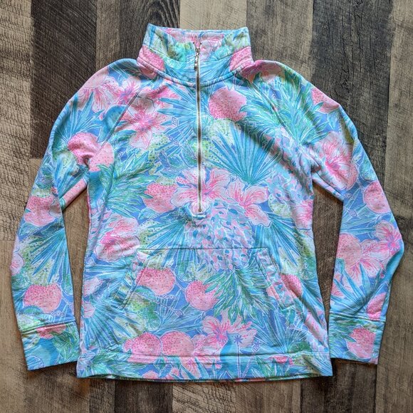 Lilly Pulitzer Skipper Popover Long Sleeve Top XS French Terry Sweatshirt - Picture 1 of 6